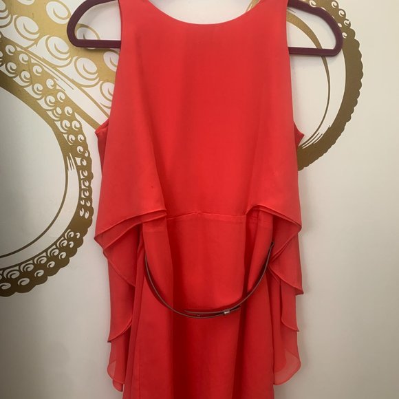 Halston Heritage Coral Cocktail Dress - Picture 7 of 9